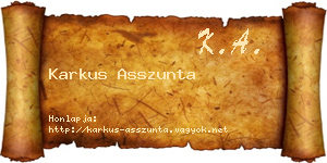 Karkus Asszunta névjegykártya